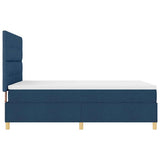 Letto a Sorgente LED con testiera Blu 140 x 190 cm Tessuto