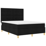 Letto a Sorgente LED con testiera Nero 140 x 200 cm Tessuto