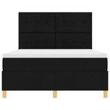 Letto a Sorgente LED con testiera Nero 140 x 200 cm Tessuto