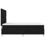 Letto a Sorgente LED con testiera Nero 140 x 200 cm Tessuto