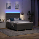 Letto a Sorgente LED Grigio scuro 160 x 200 cm Tessuto