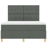Letto a Sorgente LED Grigio scuro 160 x 200 cm Tessuto