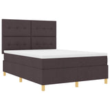 Letto a Sorgente LED Marrone Scuro 160 x 200 cm Tessuto
