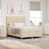 Letto a Sorgente LED con testiera Crema 160 x 200 cm Tessuto