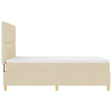 Letto a Sorgente LED con testiera Crema 160 x 200 cm Tessuto