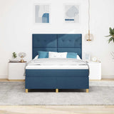 Letto a Sorgente LED con testiera Blu 160 x 200 cm Tessuto