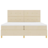 Letto a Sorgente LED con testiera Crema 200 x 200 cm Tessuto