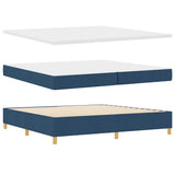 Letto a Sorgente LED con materasso Blu 200 x 200 cm Tessuto