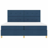 Letto a Sorgente LED con materasso Blu 200 x 200 cm Tessuto