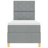 Letto a Sorgente LED Grigio chiaro 80 x 200 cm Tessuto