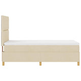 Letto a Sorgente LED con testiera Crema 100 x 200 cm Tessuto