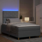 Letto a Sorgente LED Grigio chiaro 120 x 190 cm Tessuto