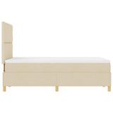 Letto a Sorgente LED con testiera Crema 120 x 190 cm Tessuto