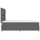 Letto a Sorgente LED Grigio scuro 140 x 200 cm Tessuto