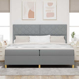 Letto a Sorgente LED Grigio chiaro 200 x 200 cm Tessuto