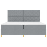 Letto a Sorgente LED Grigio chiaro 200 x 200 cm Tessuto