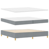 Letto a Sorgente LED Grigio chiaro 200 x 200 cm Tessuto