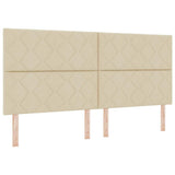 Letto a Sorgente LED con testiera Crema 200 x 200 cm Tessuto