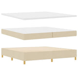 Letto a Sorgente LED con materasso Crema 200 x 200 cm Tessuto