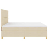 Letto a Sorgente LED con testiera Crema 200 x 200 cm Tessuto