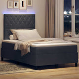 Letto a Sorgente LED Grigio scuro 120 x 190 cm Tessuto