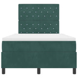 Letto a Sorgente LED Verde Scuro 120 x 190 cm Tessuto