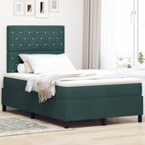 Letto a Sorgente LED Verde Scuro 120 x 200 cm Tessuto