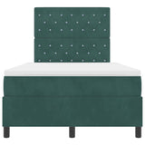 Letto a Sorgente LED Verde Scuro 120 x 200 cm Tessuto