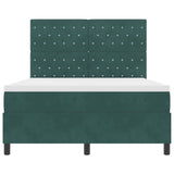 Letto a Sorgente LED Verde Scuro 140 x 200 cm Tessuto