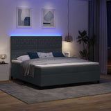 Letto a Sorgente LED Grigio scuro 180 x 200 cm Tessuto