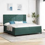 Letto a Sorgente LED Verde Scuro 200 x 200 cm Velluto