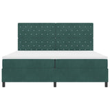 Letto a Sorgente LED Verde Scuro 200 x 200 cm Velluto