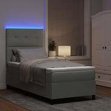 Letto a Sorgente LED Grigio chiaro 100 x 200 cm Velluto