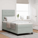 Letto a Sorgente LED Grigio chiaro 100 x 200 cm Velluto