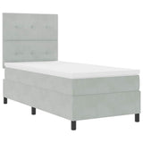 Letto a Sorgente LED Grigio chiaro 100 x 200 cm Velluto