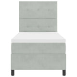 Letto a Sorgente LED Grigio chiaro 100 x 200 cm Velluto