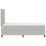 Letto a Sorgente LED Grigio chiaro 100 x 200 cm Velluto