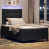 Letto a Sorgente LED con testiera Nero 120 x 190 cm Velluto