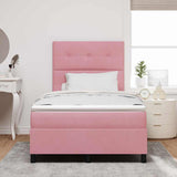 Letto a Sorgente LED con materasso Rosa 120 x 190 cm Tessuto