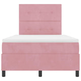 Letto a Sorgente LED con materasso Rosa 120 x 190 cm Tessuto