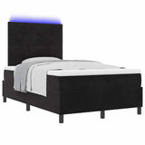 Letto a Sorgente LED con testiera Nero 120 x 200 cm Velluto