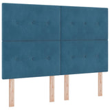 Letto a Sorgente LED Blu Scuro 140 x 190 cm Velluto