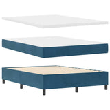 Letto a Sorgente LED Blu Scuro 140 x 190 cm Velluto