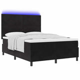 Letto a Sorgente LED con testiera Nero 140 x 200 cm Velluto