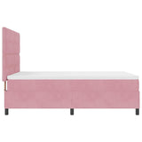 Letto a Sorgente LED con materasso Rosa 140 x 200 cm Velluto