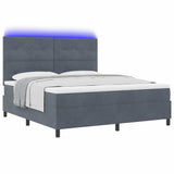 Letto a Sorgente LED Grigio scuro 180 x 200 cm Tessuto