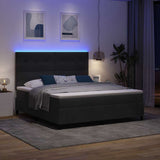 Letto a Sorgente LED con testiera Nero 180 x 200 cm Velluto