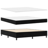 Letto a Sorgente LED con testiera Nero 180 x 200 cm Velluto
