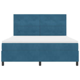 Letto a Sorgente LED Blu Scuro 180 x 200 cm Tessuto