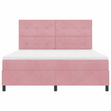 Letto a Sorgente LED con materasso Rosa 180 x 200 cm Tessuto